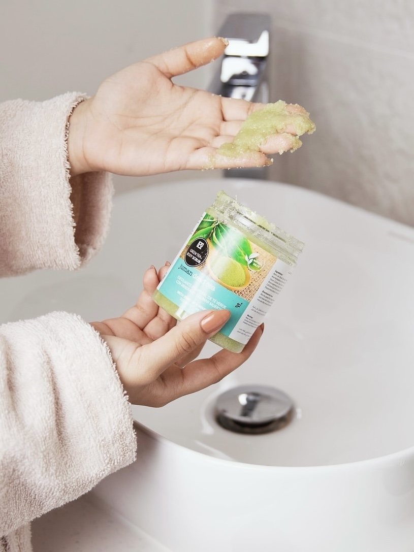 green tea luxury body scrub
