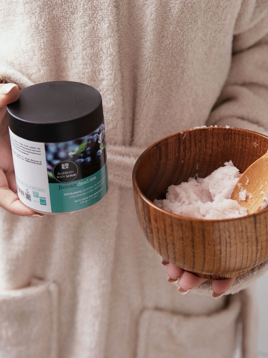 blueberry body scrub with dead sea