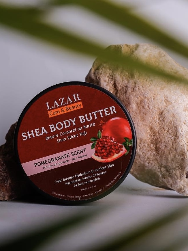 shea body butter pomegranate scent round