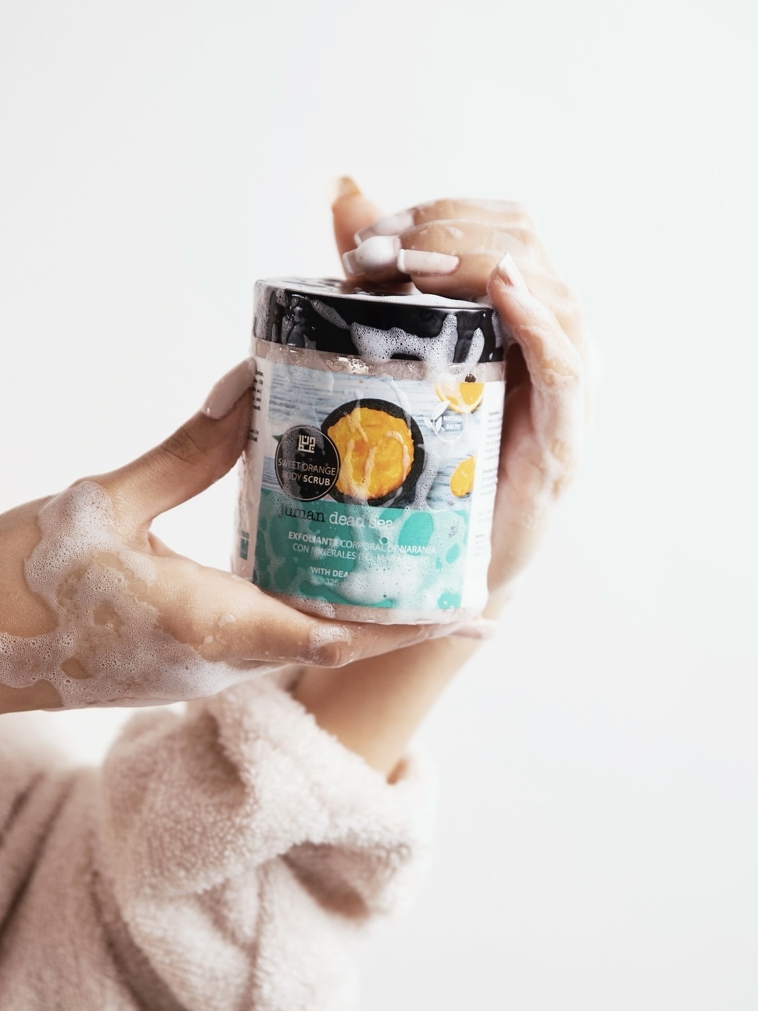 sweet orange body scrub with dead sea minerals